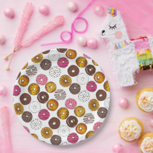 Prato De Papel Doze Rosquinhas Doughnut Breakfast - Comida Foodie