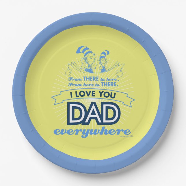 Prato De Papel Dr. Seuss | Eu Amo Você Papai Em Todo Lugar (Frente)