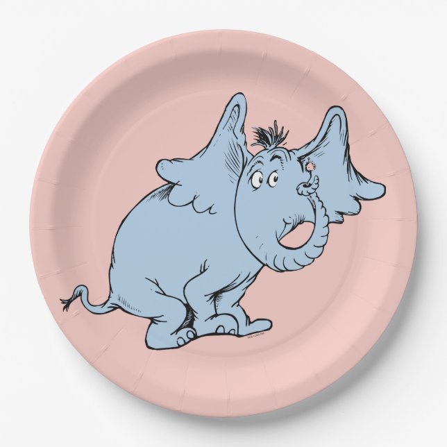 Prato De Papel Dr. Seuss | Horton de Lado (Frente)