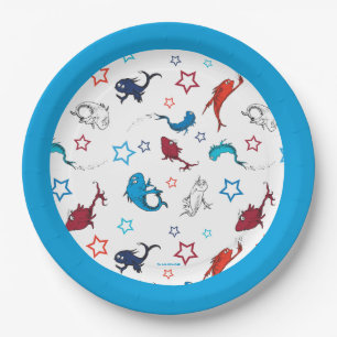 Prato De Papel Dr. Seuss Um Peixe Dois Peixes Padrão de Estrela