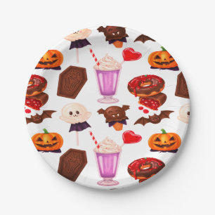 Prato De Papel Dracula Mínimo E Spooky Para O Halloween