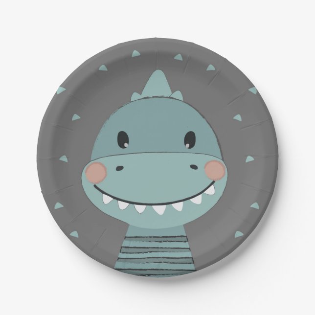 Prato De Papel Dragão - Boneco de Cartoons (Frente)