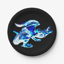 Prato De Papel Dragão de Frost Azul