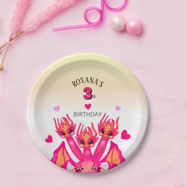 Prato De Papel Dragão rosa (Criador carregado)