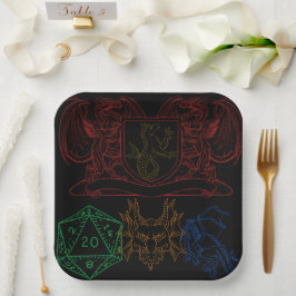 Prato De Papel Dragões com gelo