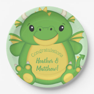 Prato De Papel Dragon Chá de fraldas Green