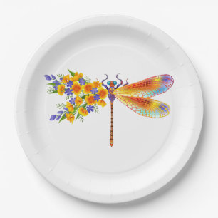 Prato De Papel Dragonfly Amarelo