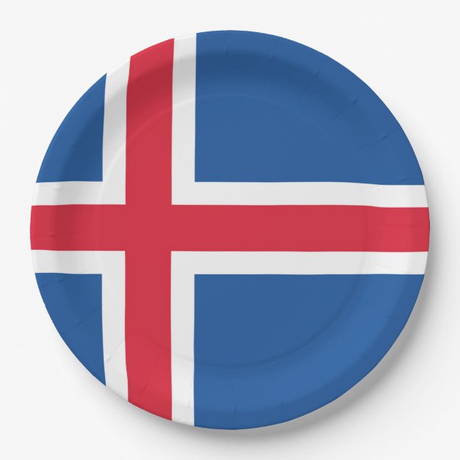 Prato De Papel Drapeau Islande (Frente)