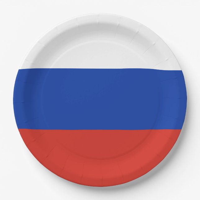 Prato De Papel Drapeau Russie tricolore (Frente)