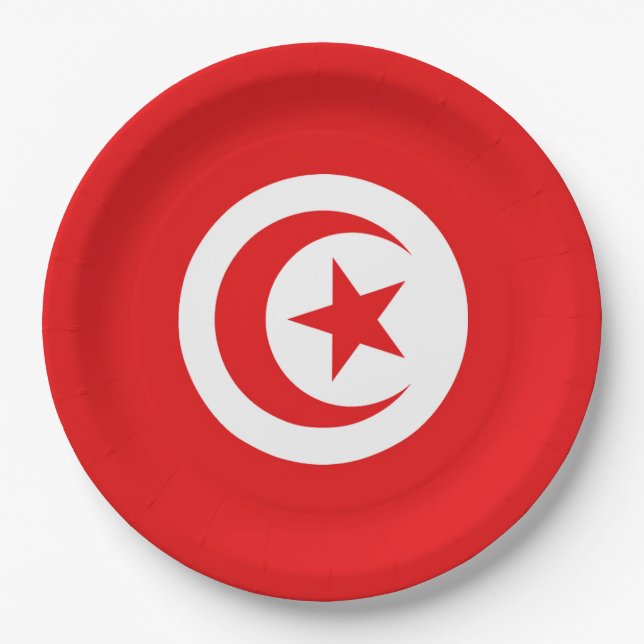 Prato De Papel Drapeau Tunisie (Frente)