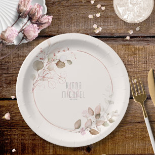 Prato De Papel Dreamy Foliage Wedding V1 Blush Pink ID817