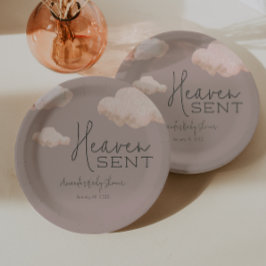 Prato De Papel Dreamy Heaven Enviado Sky Themed Beige Chá de fral