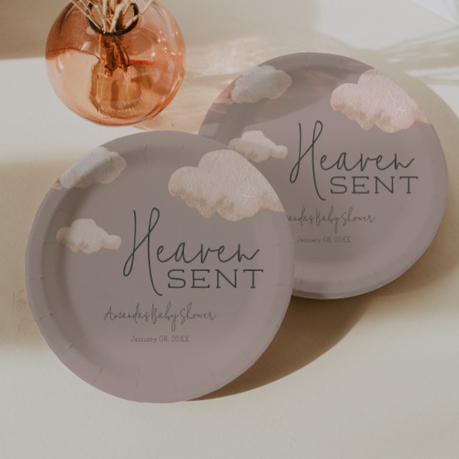 Prato De Papel Dreamy Heaven Enviado Sky Themed Beige Chá de fral (Criador carregado)