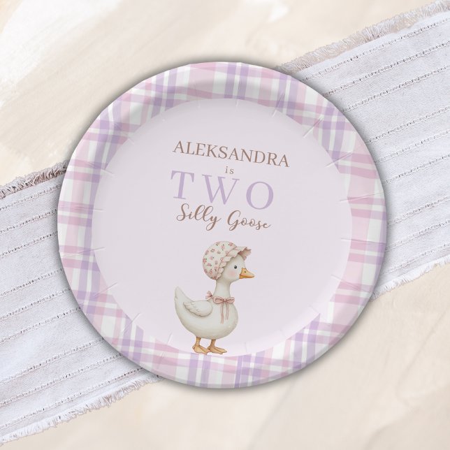 Prato De Papel Duas Bobos de Goose Girl segundo aniversário Party (Criador carregado)