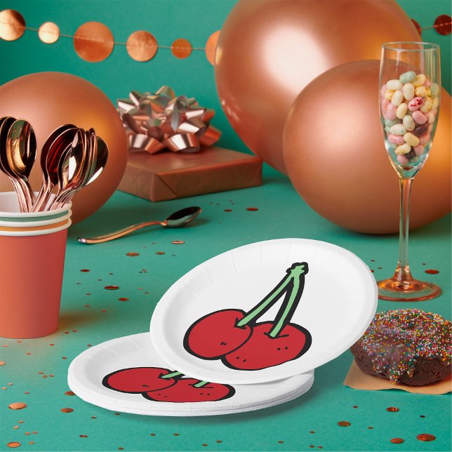 Prato De Papel Duas Cerejas (Criador carregado)