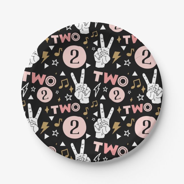 Prato De Papel Duas Legtas para Sair do Segundo Aniversário (Frente)