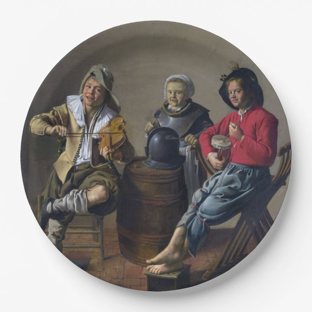 Prato De Papel Duas Meninas e uma Música de Fazer Rapariga (Músic (Frente)