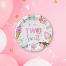 Prato De Papel Duas Placas De Papel De segundo aniversário De Sob