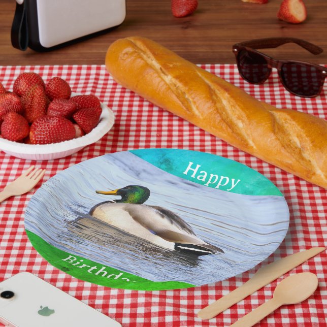 Prato De Papel Duck Photo Birthday Paper Plate (Piquenique)