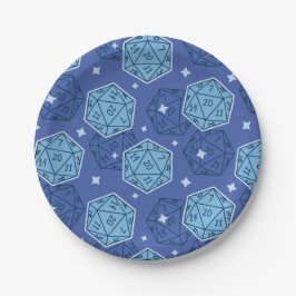Prato De Papel Dungeons & Dragon D20 Blue Paper Plates