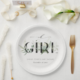 Prato De Papel Dusky Leafy Fern Succult Oh Girl Chá de fraldas