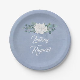 Prato De Papel Dusty Blue Floral Wedding