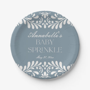 Prato De Papel Dusty Blue Talavera Azulejo Fiesta Boy Sprinkle