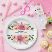 Dusty Rosa | Chá de fraldas Floral Cor-de-rosa