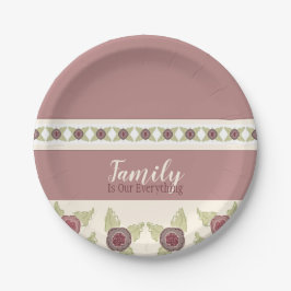 Prato De Papel Dusty Rosa E Plum