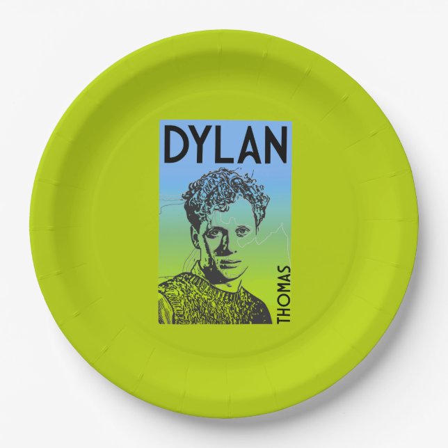 Prato De Papel Dylan Thomas Welsh Poet (Frente)
