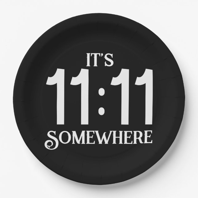 Prato De Papel É 11:11 Em Algum Lugar Numerologia Número de Manif (Frente)