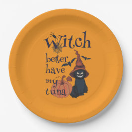 Prato De Papel É melhor que a bruxa tenha o meu atum