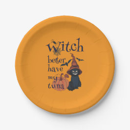Prato De Papel É melhor que a bruxa tenha o meu atum