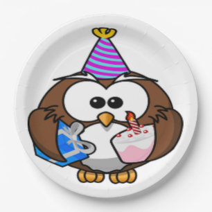 PRATO DE PAPEL "É MEU ANIVERSÁRIO" OWL