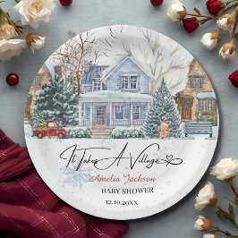 Prato De Papel É preciso um convite para o Chá de fraldas da Vila