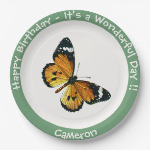 Prato De Papel É um Tigre Comum / Festa de Borboleta Rainha Afric