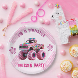Prato De Papel É uma foto personalizada do Monster Truckin' Party
