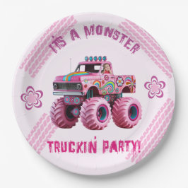 Prato De Papel É uma foto personalizada do Monster Truckin' Party