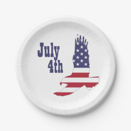 Prato De Papel Eagle, USA Flag, 4 de julho, Paper Plates