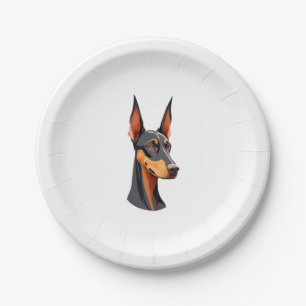 Prato De Papel Ear Doberman Natural