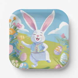 Prato De Papel Easter Bunny | Cute Easter Pastel Wildflower