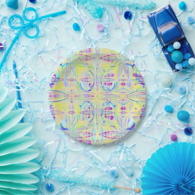 Prato De Papel Easter Pastel Abstract Party Paper Plates (Festa)