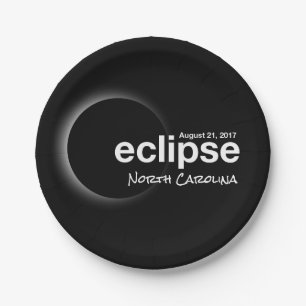 Prato De Papel eclipse 2017 Carolina do Norte