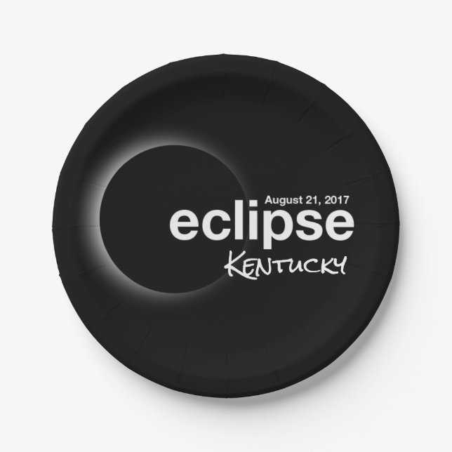 Prato De Papel eclipse 2017 Kentucky (Frente)