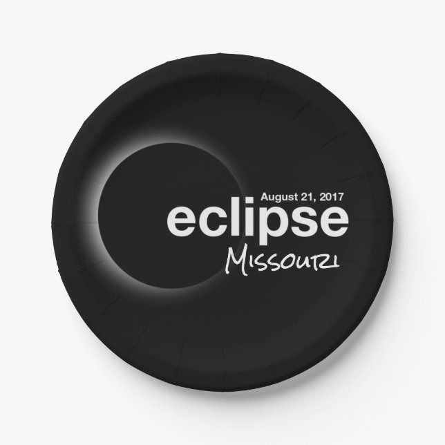 Prato De Papel eclipse 2017 Missouri (Frente)