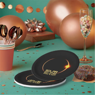 Prato De Papel Eclipse Solar 8 de abril de 2024