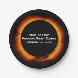 Prato De Papel Eclipse Solar Anelar de 2026 do Anel de Fogo