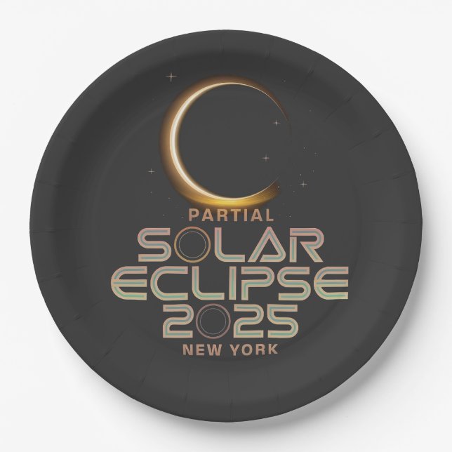 Prato De Papel Eclipse Solar Parcial 2025 Astronomy Event (Frente)