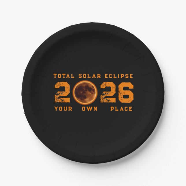Prato De Papel Eclipse Solar Total 12 de Agosto de 2026 (Frente)