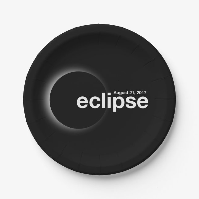 Prato De Papel Eclipse Solar Total 2017 (Frente)